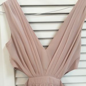 Blush pink side cutout dress